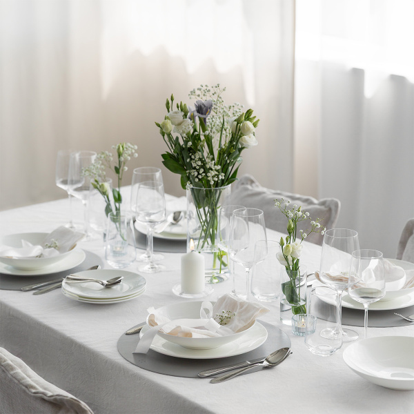 Set de veselă pentru începători 60 piese | Premium Platinum silver