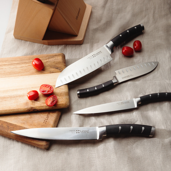 Set cuțite în suport cu ascuțitoare 7 piese - Flow Kitchen