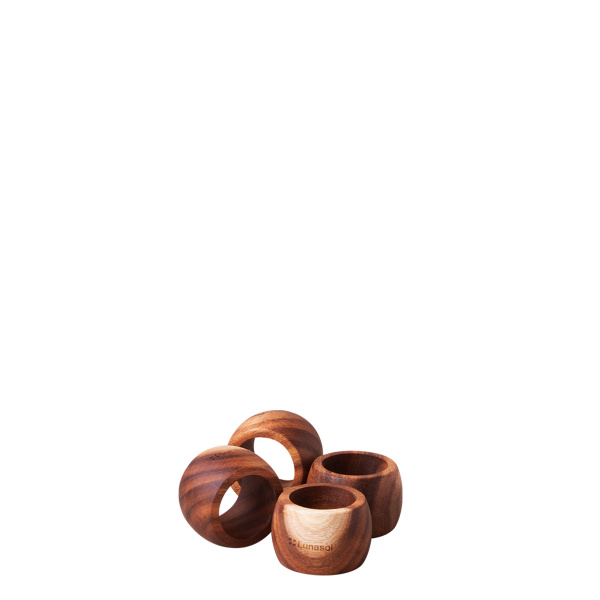 Inel pentru șervețele Agát set 4 buc., Ø 5,7 cm - FLOW Wooden