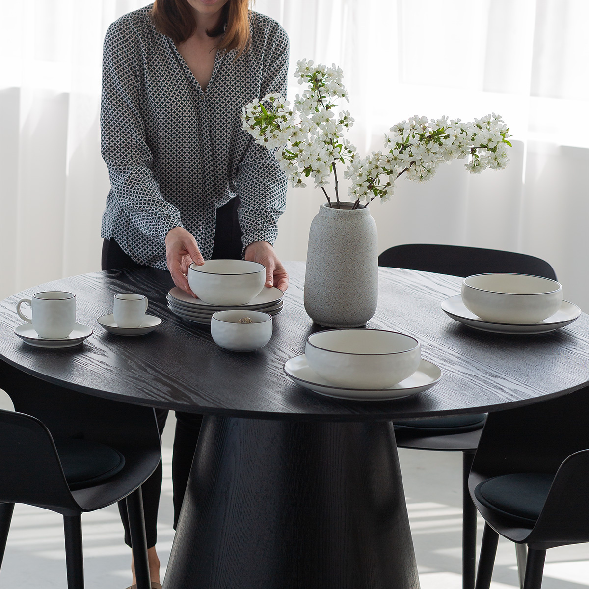 Set mokka 12 piese | Elements Yin & Yang white