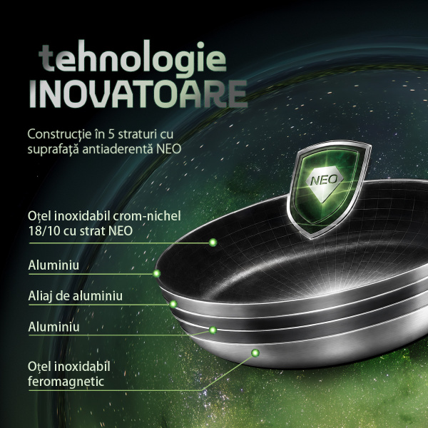 Tigaie adâncă ø 28 cm | Orion Expert Neo
