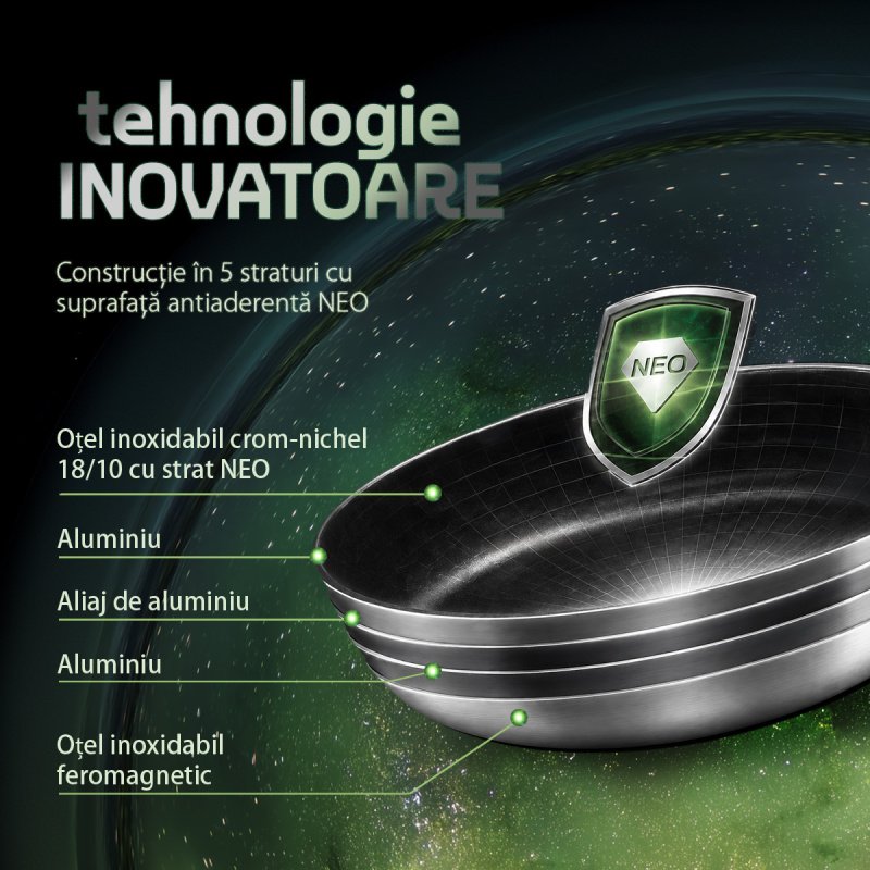 Tigaie adâncă ø 28 cm | Orion Expert Neo