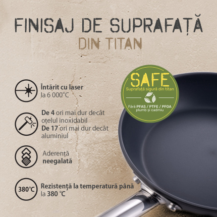 Tigaie cu strat de titan Ø 28 cm - Saturn Terra Lunasol