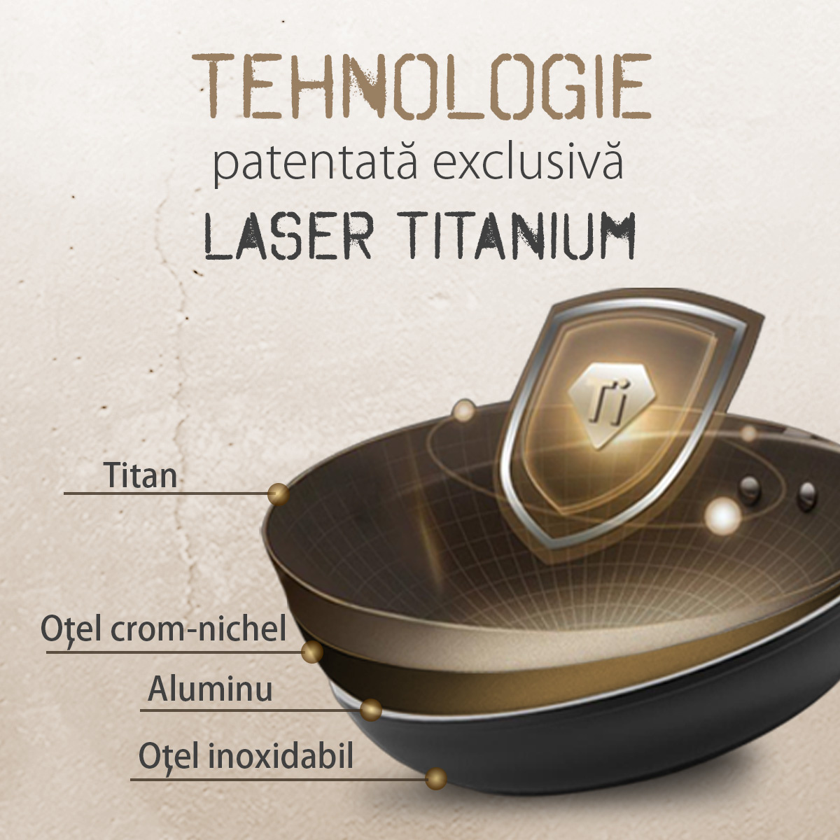 Cratiță cu strat de titan Ø 16 cm - Saturn Terra Lunasol