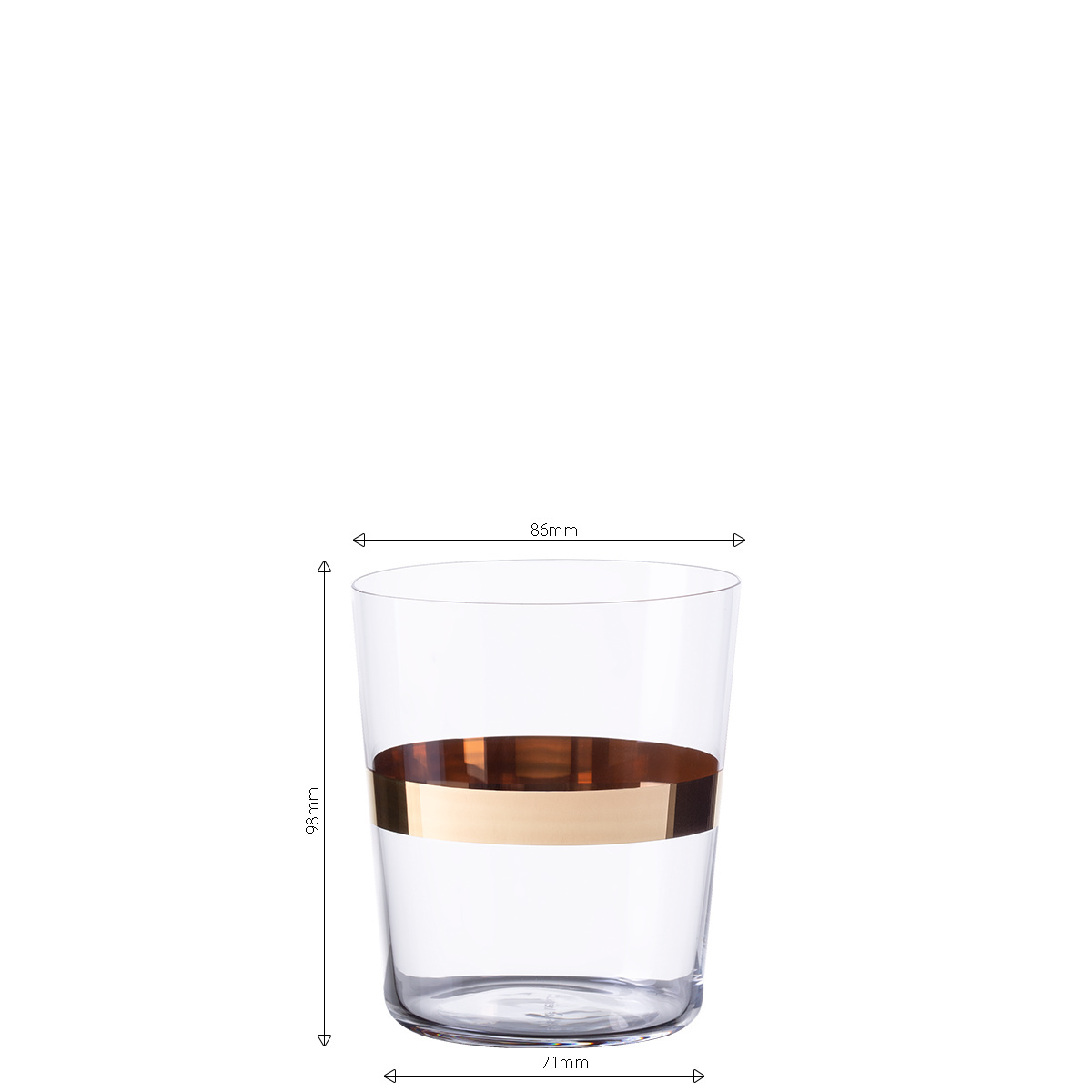 Pahare Tumbler cu dungă aurie 440 ml set 6 buc - 21st Century Glas Lunasol META Glass