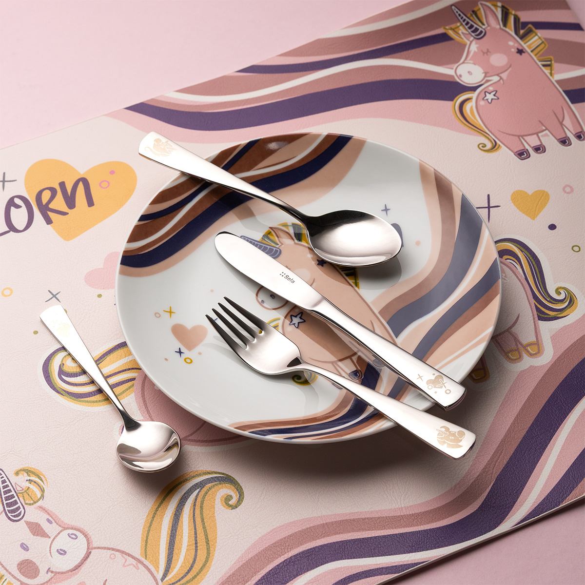 Set tacâmuri pentru copii Unicorn 4 buc. — KIDS WORLD poliert