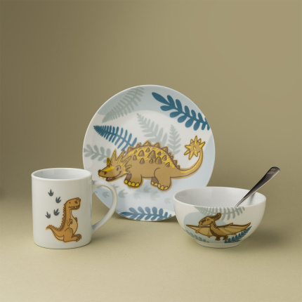 Set de porțelan pentru copii Dino 3 buc. – KIDS WORLD