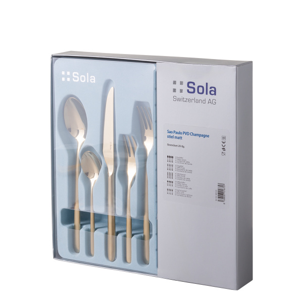 Set tacâmuri 20 piese Sao Paulo PVD champagne | Sola