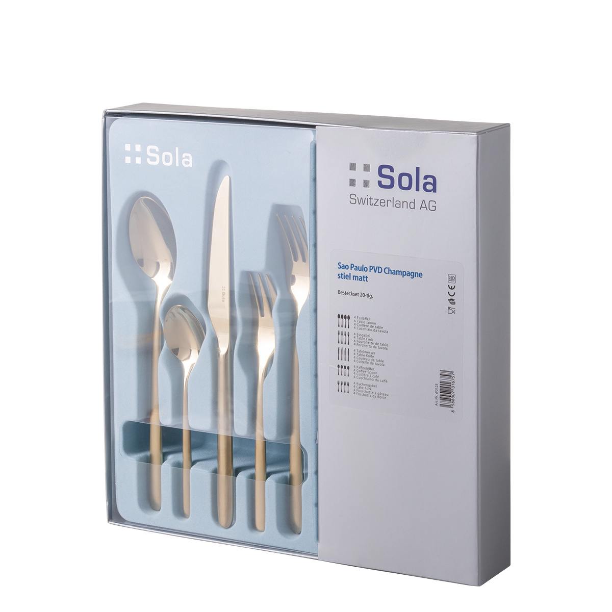Set tacâmuri 20 piese Sao Paulo PVD champagne | Sola
