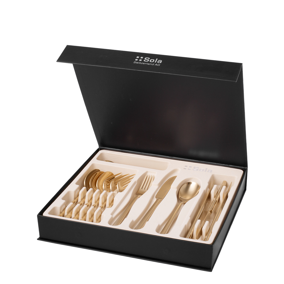 Set tacâmuri 16 buc. – Living PVD Champagne - Laser Love