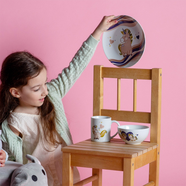 Set de porțelan pentru copii Unicorn 3 buc. – KIDS WORLD