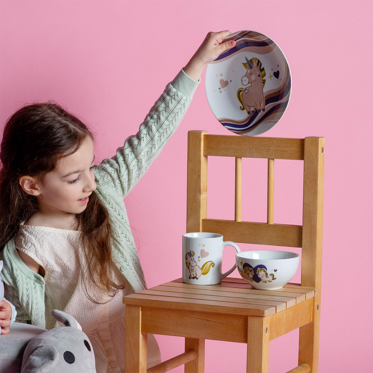 Set de porțelan pentru copii Unicorn 3 buc. – KIDS WORLD