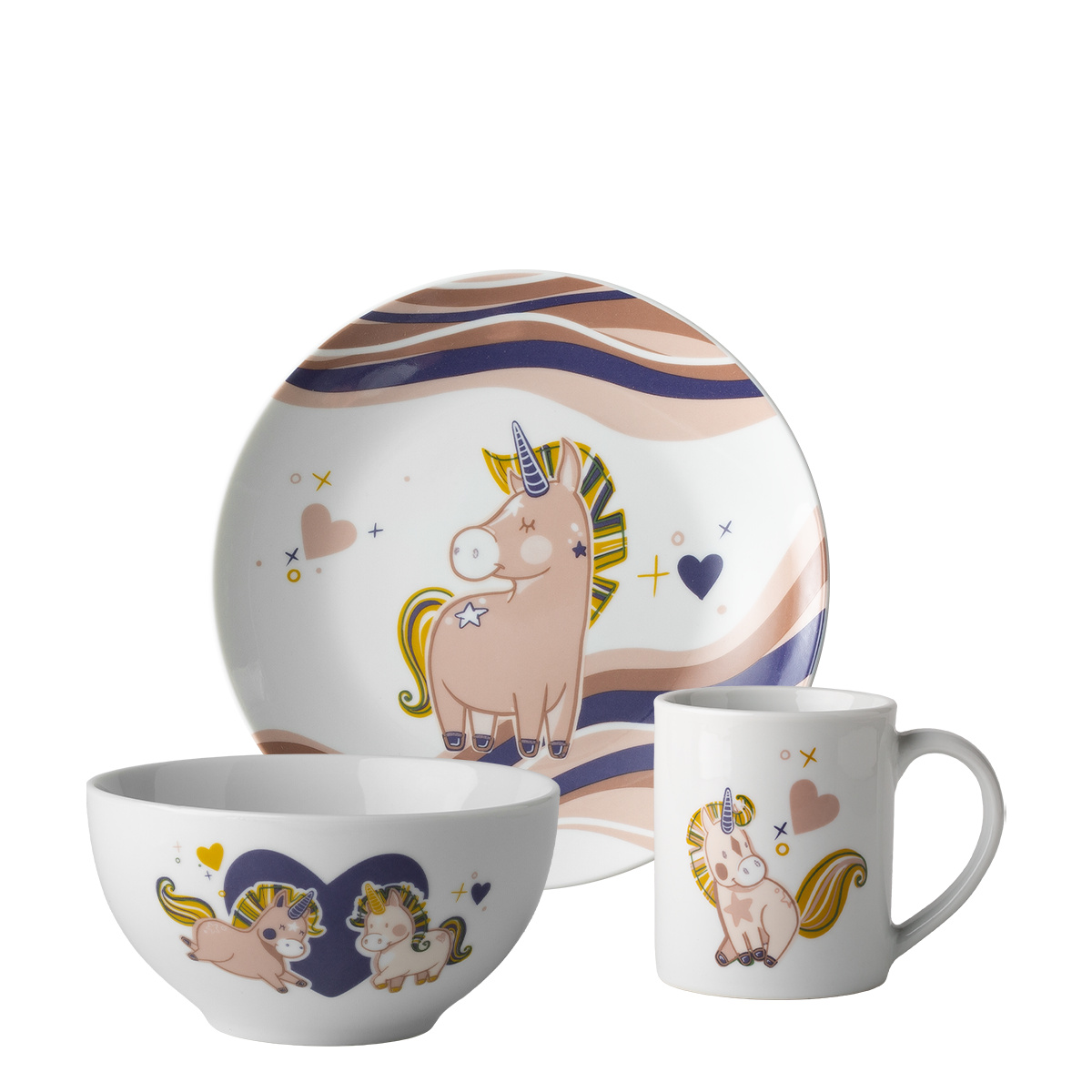 Set de porțelan pentru copii Unicorn 3 buc. – KIDS WORLD