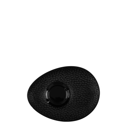 Farfurioară pentru cafea structurată negru-gri – Flow