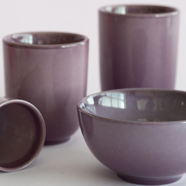 Ceașcă de cafea mokka fără toartă 80 ml | Gaya Solatelier Aubergine