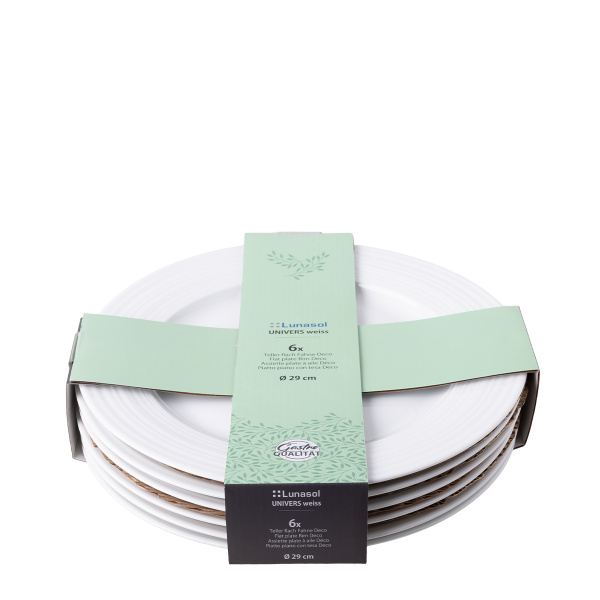 Farfurie întinsă Deco 29 cm set 6 buc. — Univers alb