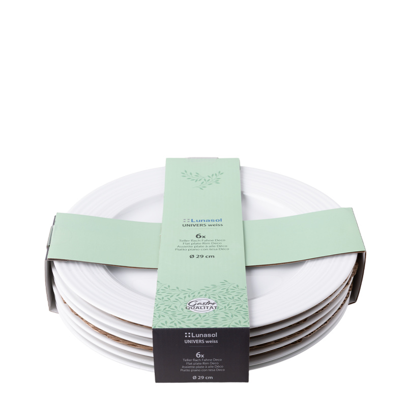 Farfurie întinsă Deco 29 cm set 6 buc. — Univers alb