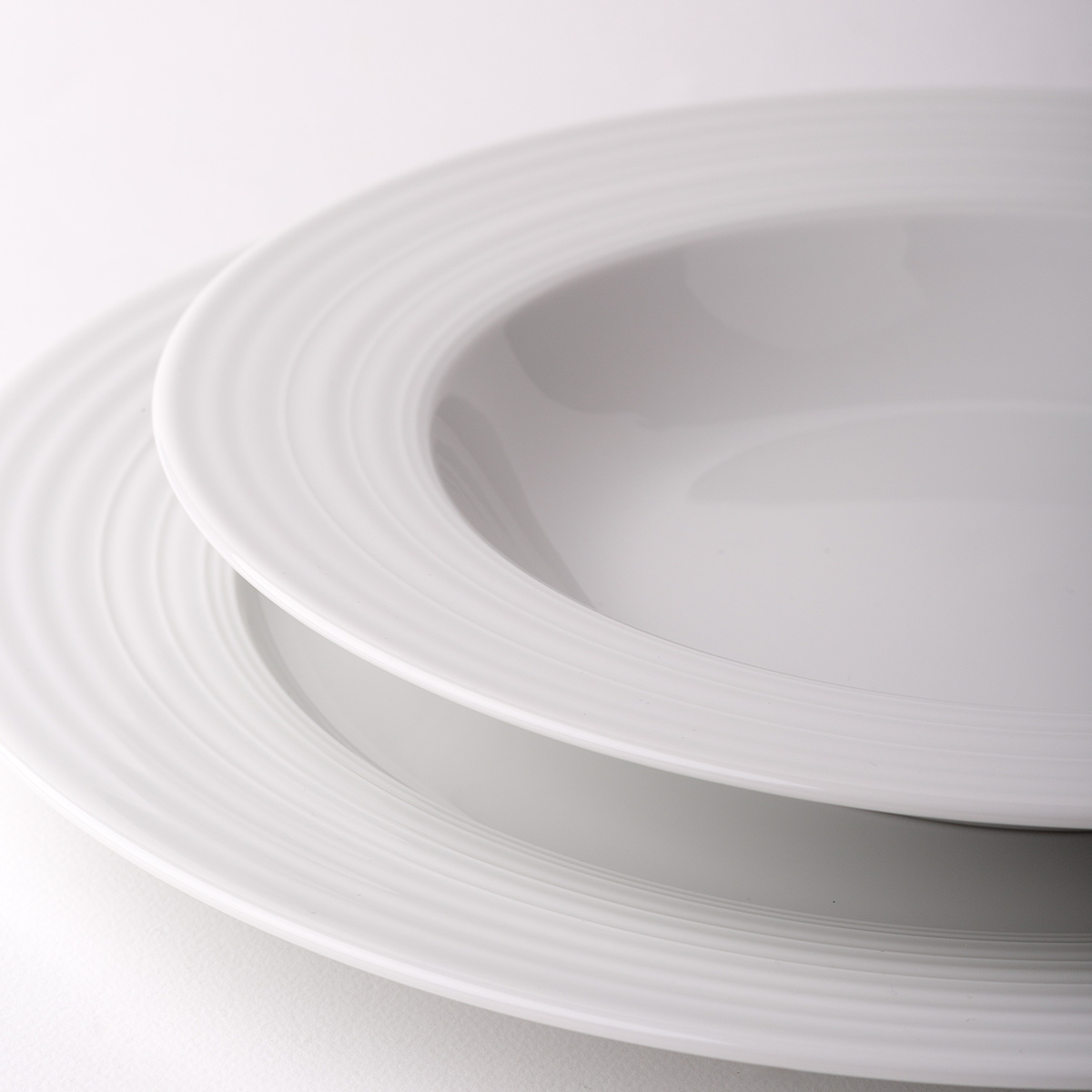 Farfurie adâncă cu margine Deco 22 cm set 6 buc. – UNIVERS alb