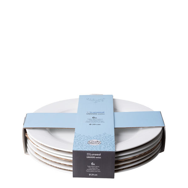 Farfurie întinsă 29 cm set 6 buc. — Univers alb
