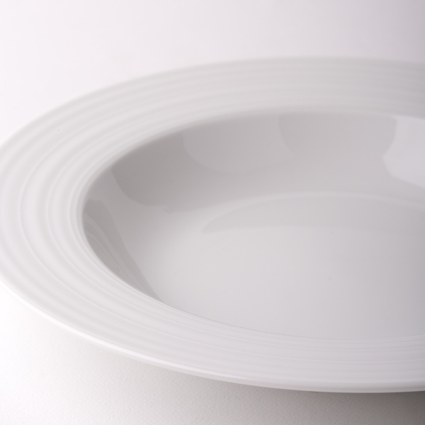 Farfurie adâncă cu margine Deco 22 cm set 6 buc. – UNIVERS alb