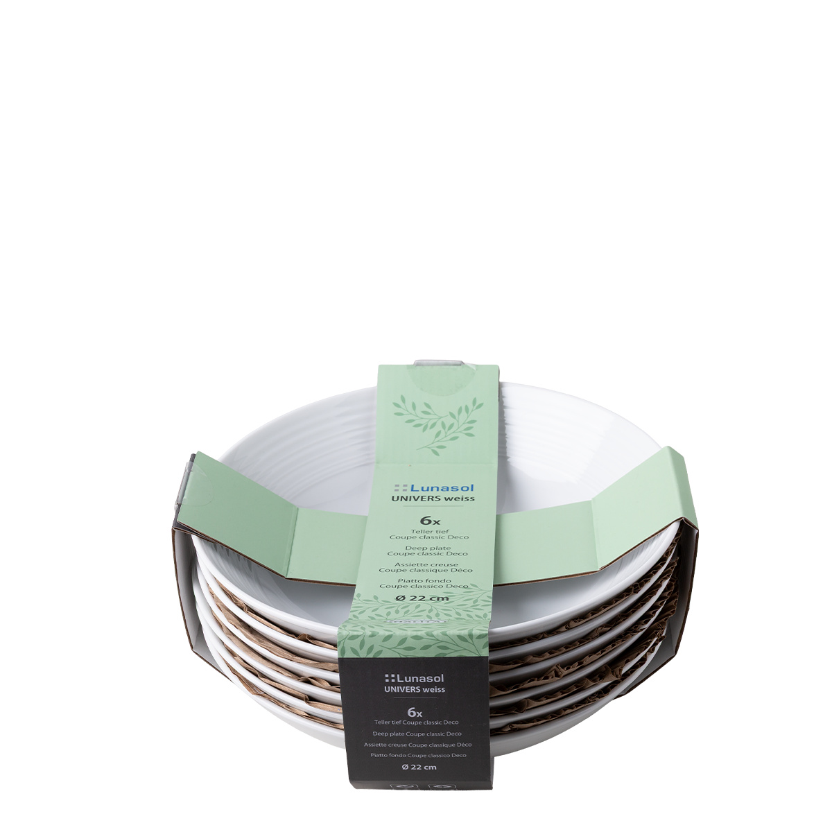 Farfurie adâncă Coupe classic Deco 22 cm set 6 buc. – UNIVERS alb