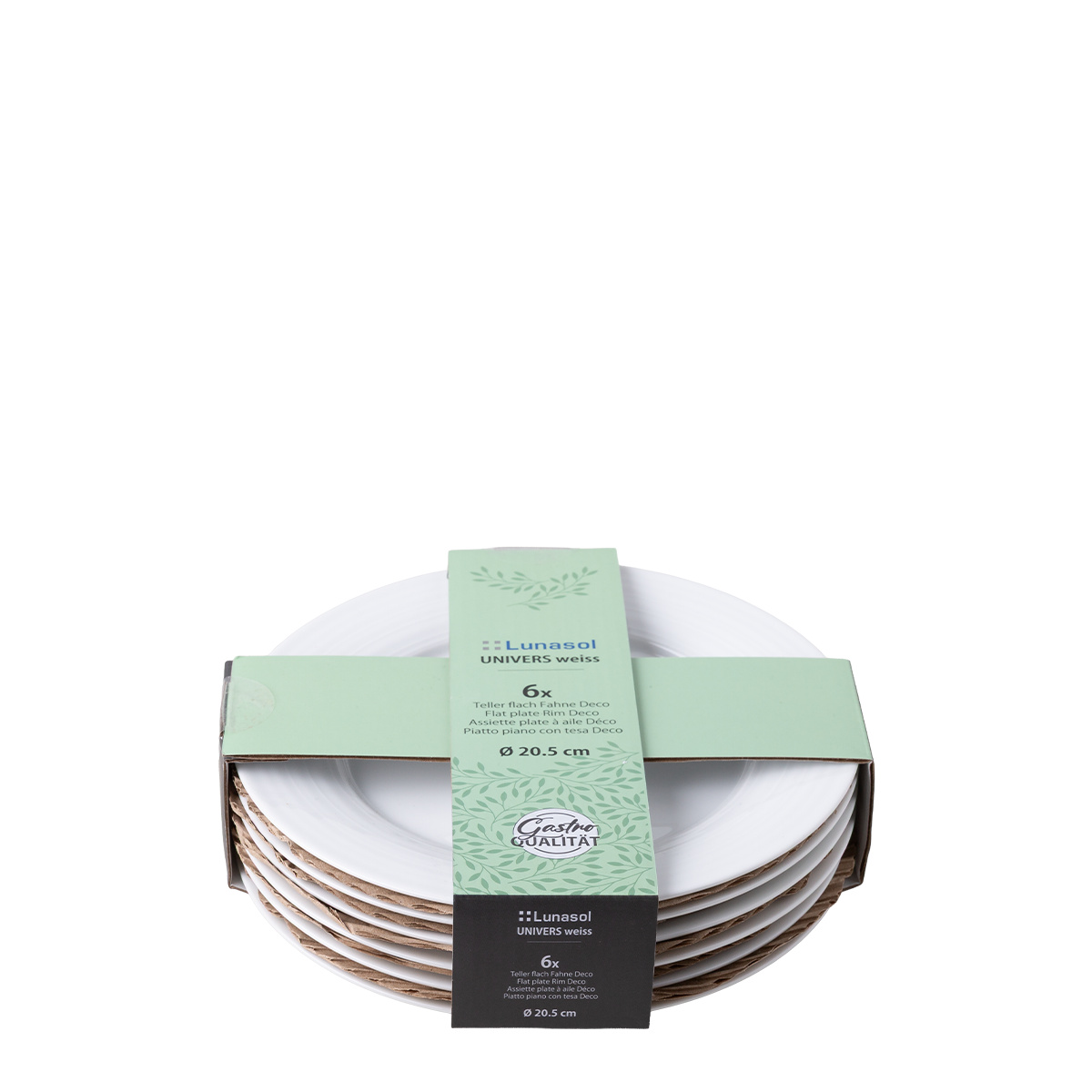 Farfurie întinsă cu margine Deco 20,5 cm set 6 buc. – UNIVERS alb