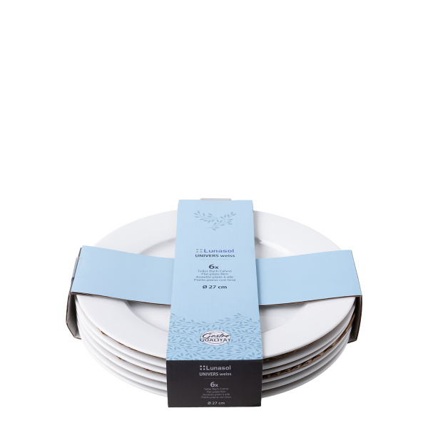 Farfurie întinsă 27 cm set 6 buc. — Univers alb