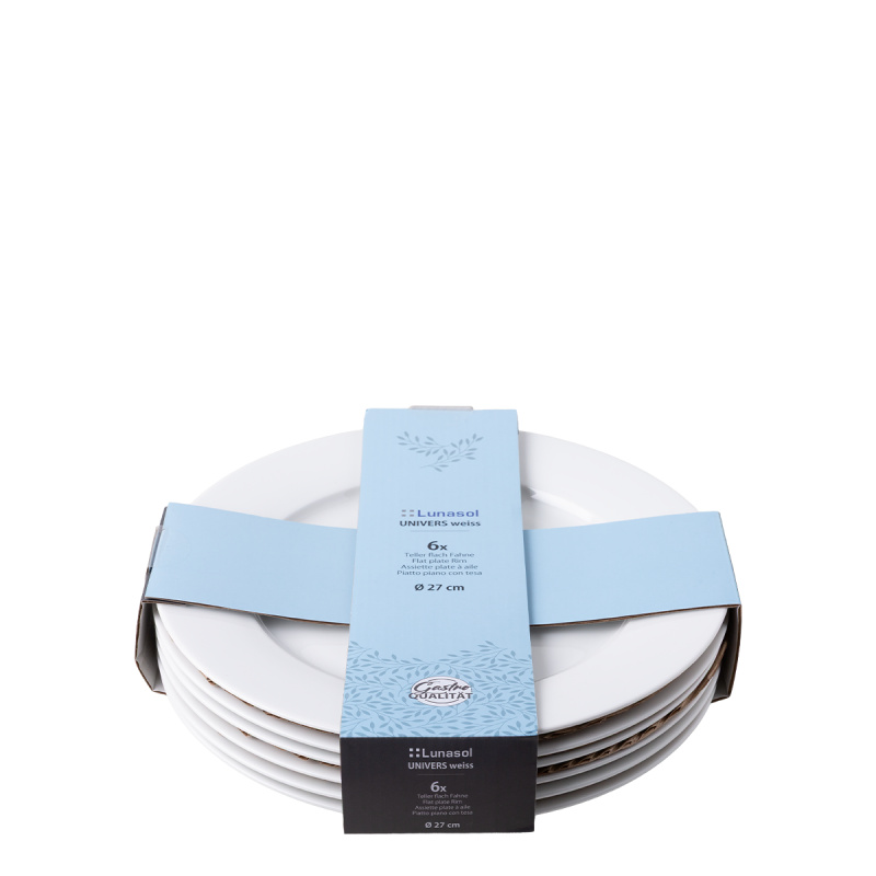 Farfurie întinsă 27 cm set 6 buc. — Univers alb
