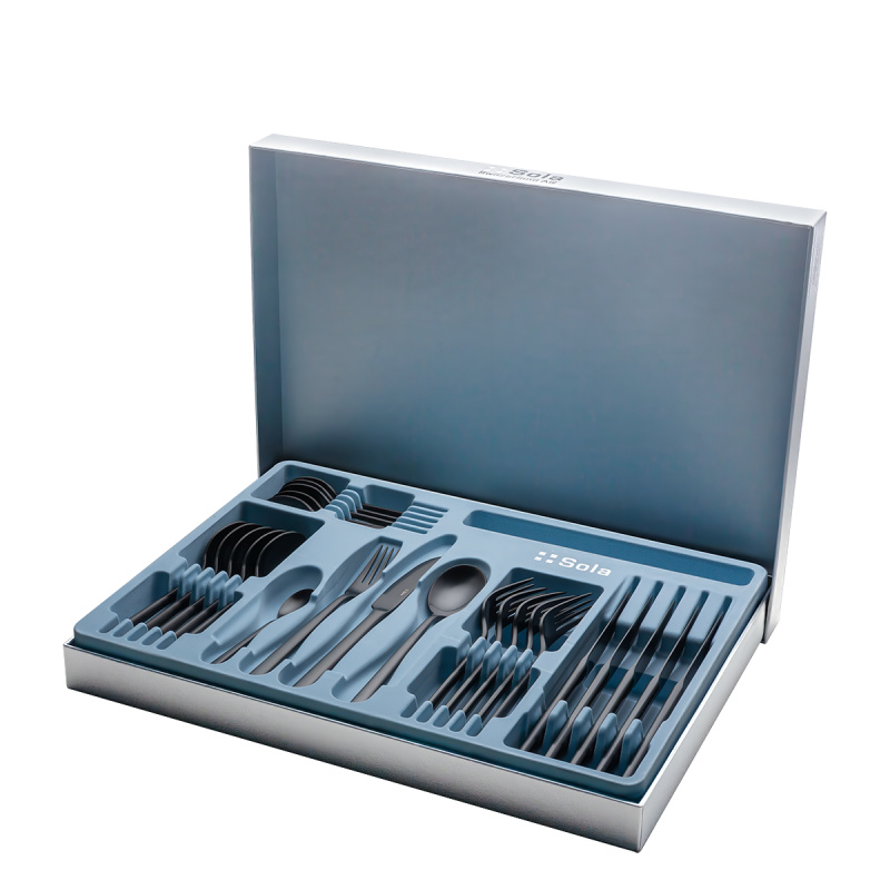 Set tacâmuri 24 piese Living negru | Sola Premium