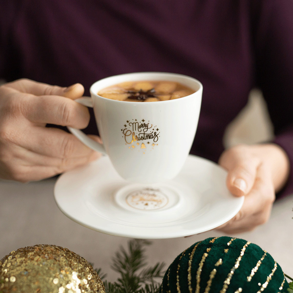 Ceașcă de cafea 250 ml - Premium Platinum Line Merry Christmas