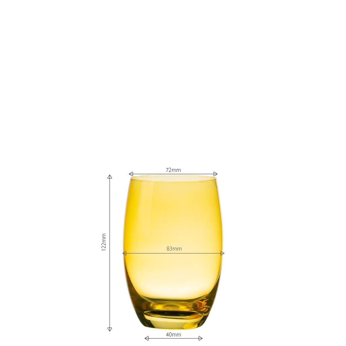 Pahare Tumbler galbene 460 ml 6 buc - Optima Glas Lunasol