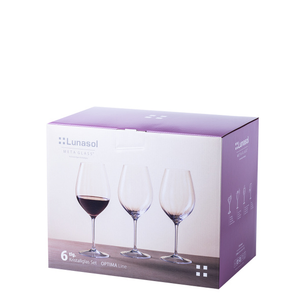 Pahare pentru vin roșu 660 ml set 6 buc. - Optima Line Glas Lunasol