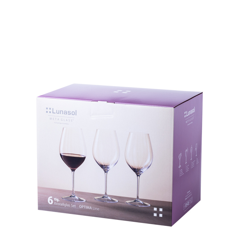 Pahare pentru vin roșu 660 ml set 6 buc. - Optima Line Glas Lunasol
