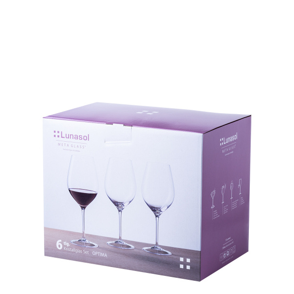 Pahare pentru vin roșu 660 ml set 6 buc - Optima Glas Lunasol