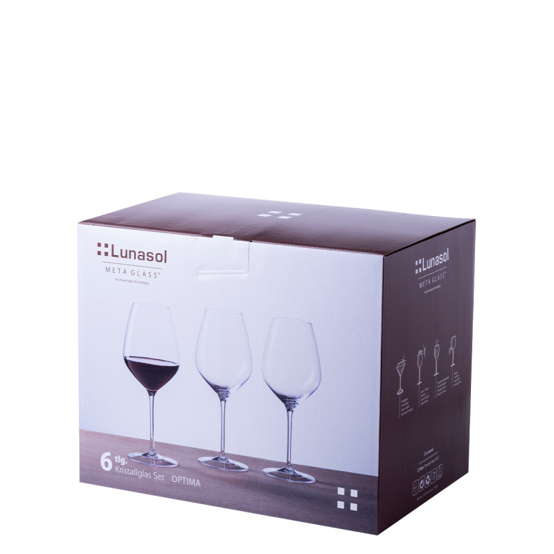Pahare pentru vin roșu 570 ml set 6 buc - Optima Glas Lunasol