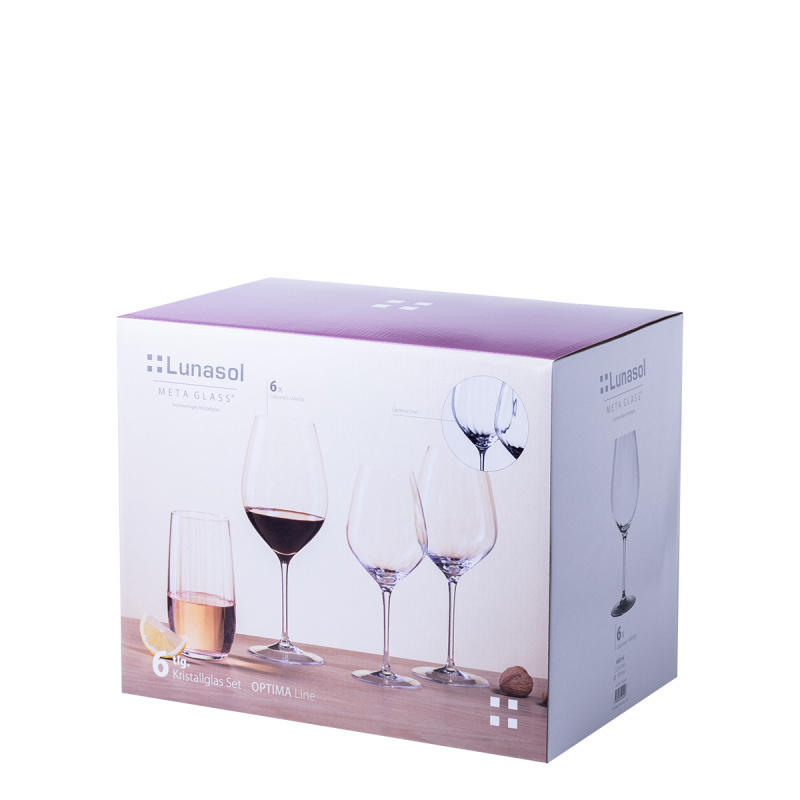 Pahare pentru vin roșu 660 ml set 6 buc. - Optima Line Glas Lunasol