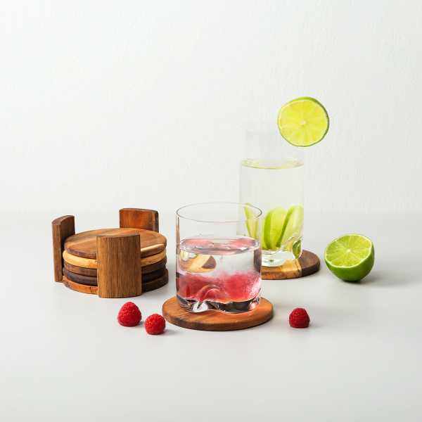 Set 7 suporturi pentru pahare cu suport ? 11,8 cm - FLOW Wooden