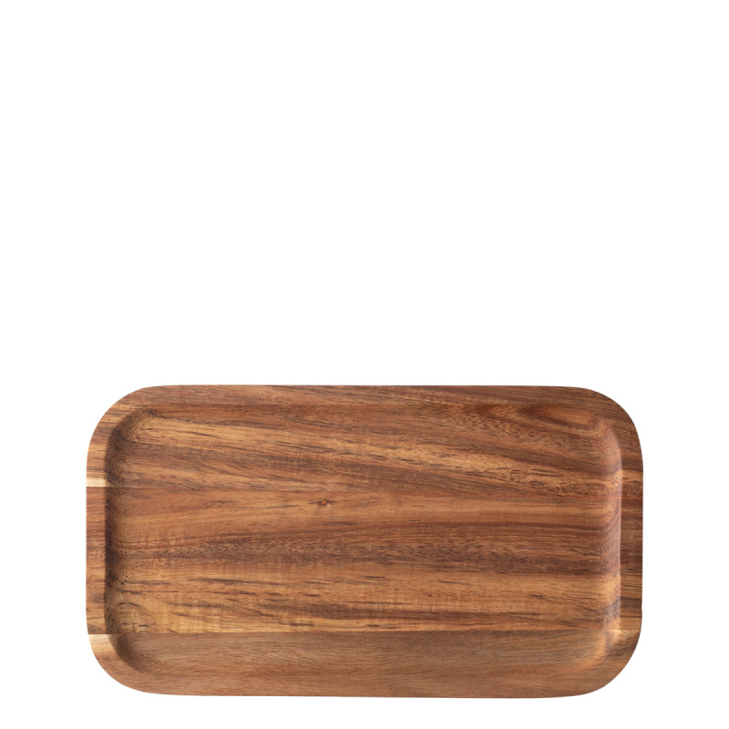 Tavă dreptunghiulară medie Salcâm 25 x 14 cm - FLOW Wooden