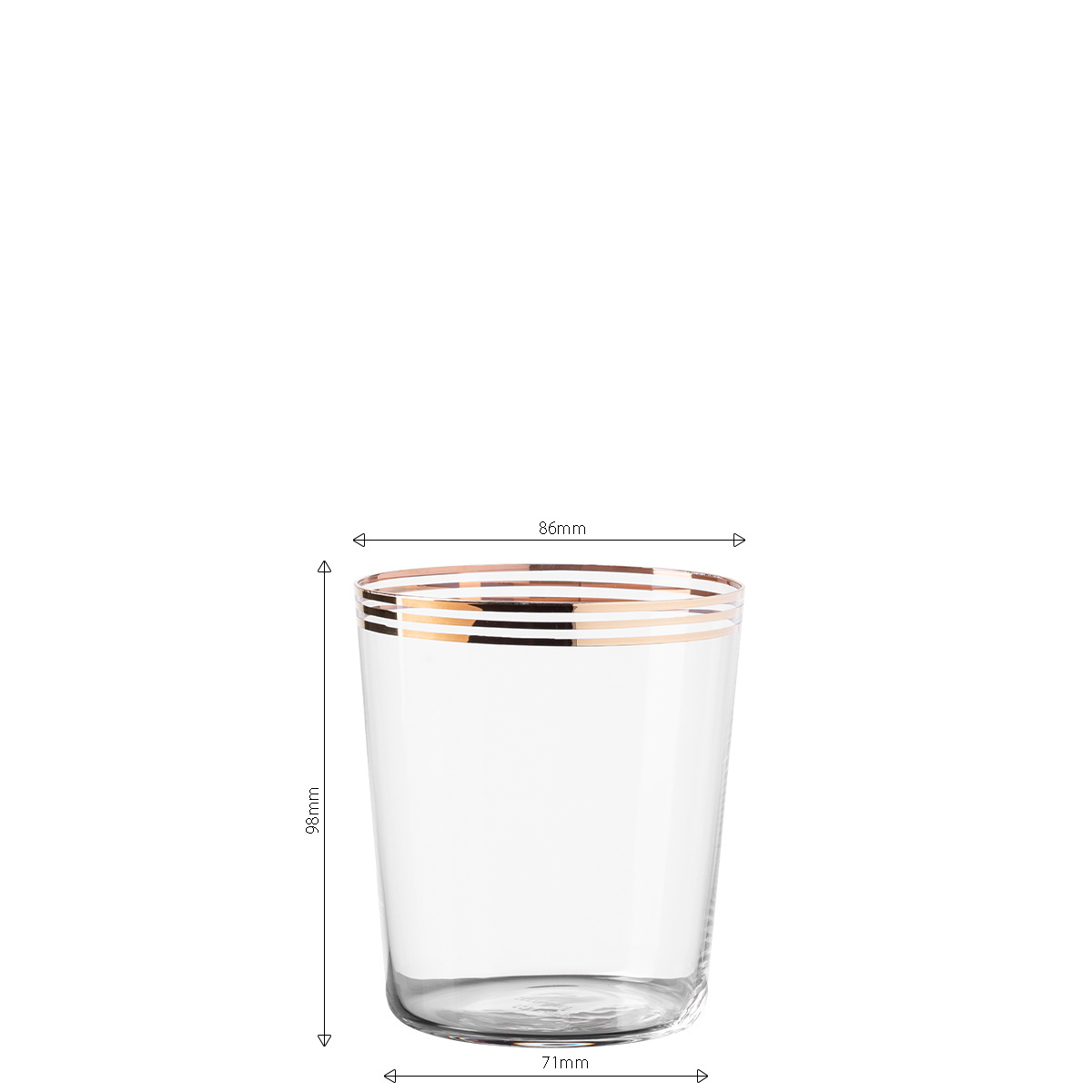 Pahare Tumbler cu trei dungi aurii 440 ml set 6 buc - 21st Century Glas