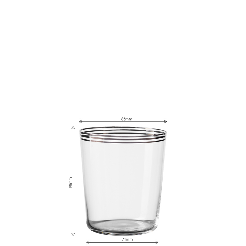 Pahar Tumbler cu trei dungi platinate 440 ml - 21st Century Glas