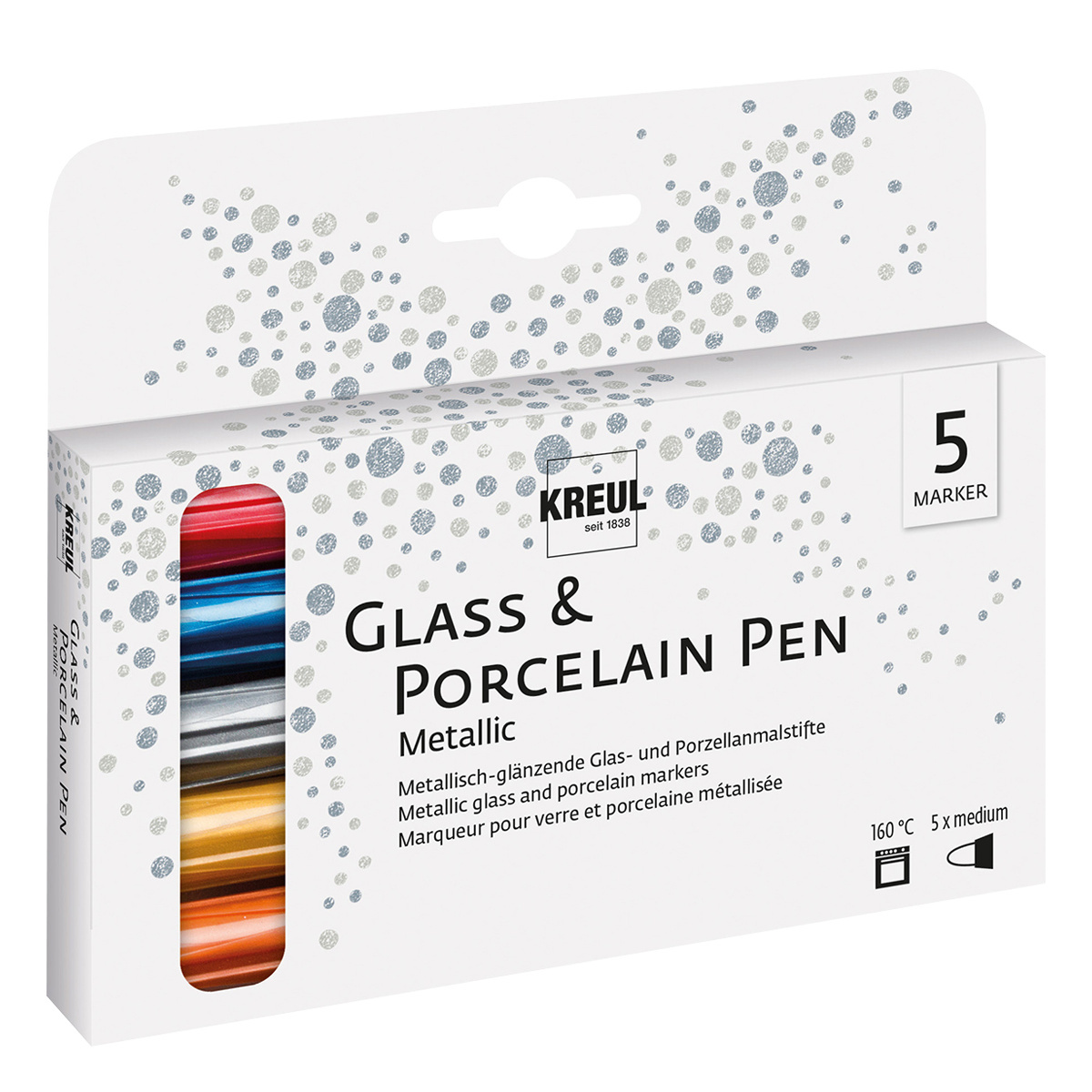 Markere metalice pentru porțelan și sticlă set 5 buc – KREUL