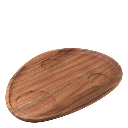 Tavă Triangle Acacia 35 x 25 cm cu adâncitură - FLOW Wooden