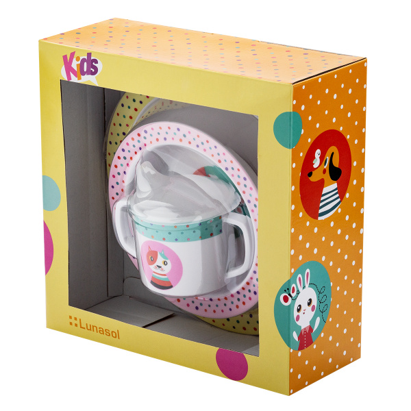Set pentru copii din melamină 3 piese – Kids WORLD Animals