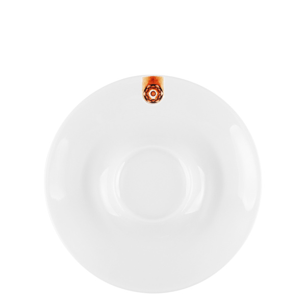 Farfurioară pentru cafea/ceai cu ornament maro 15 cm – Gaya RGB