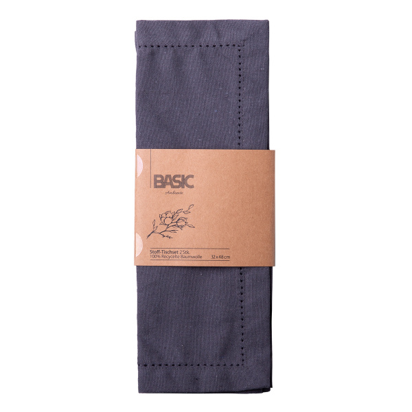 Napron din bumbac gri oțel 32 x 48 cm 2 buc – Basic Ambiente