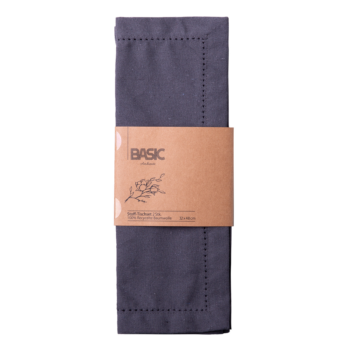 Napron din bumbac gri oțel 32 x 48 cm 2 buc – Basic Ambiente
