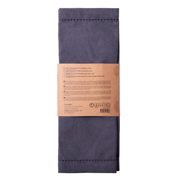 Napron din bumbac gri oțel 32 x 48 cm 2 buc – Basic Ambiente