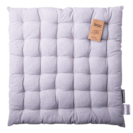 Pernă de scaun din bumbac gri deschis 40 x 40 x 4 cm – Basic Ambiente