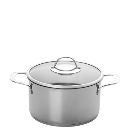 Oală cu capac de sticlă ø 22 cm | Orion Inox
