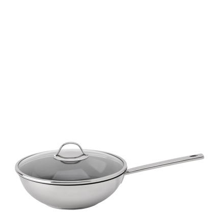 Wok cu capac de sticlă ø 28 cm | Orion Inox